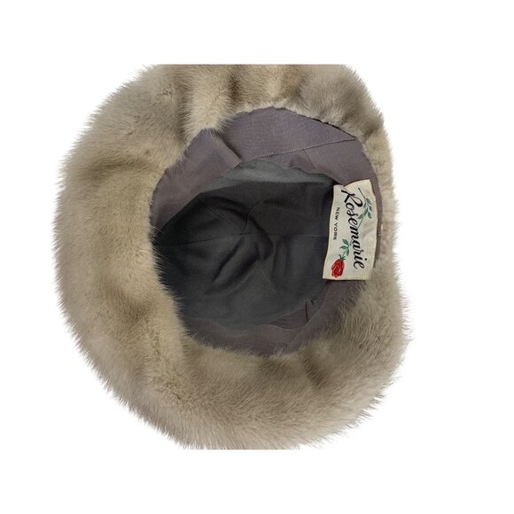Vintage Rosemarie New York Mink Fur Hat Small Winter Bucket Flapper main image 4